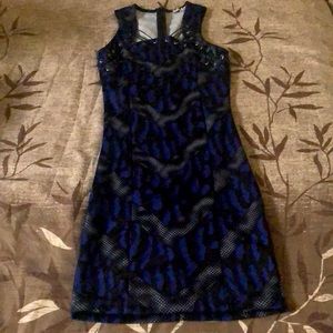 Royal blue and black dress